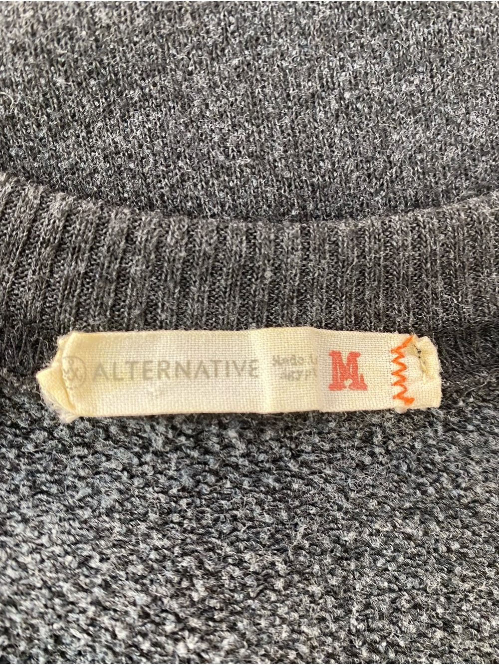 Alternative Apparel Cold Shoulder French Terry Sweatshirt Top Charcoal Gray, M - Picture 6 of 9